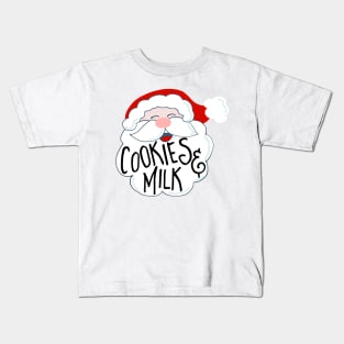 Santa, Cookies and Milk Kids T-Shirt